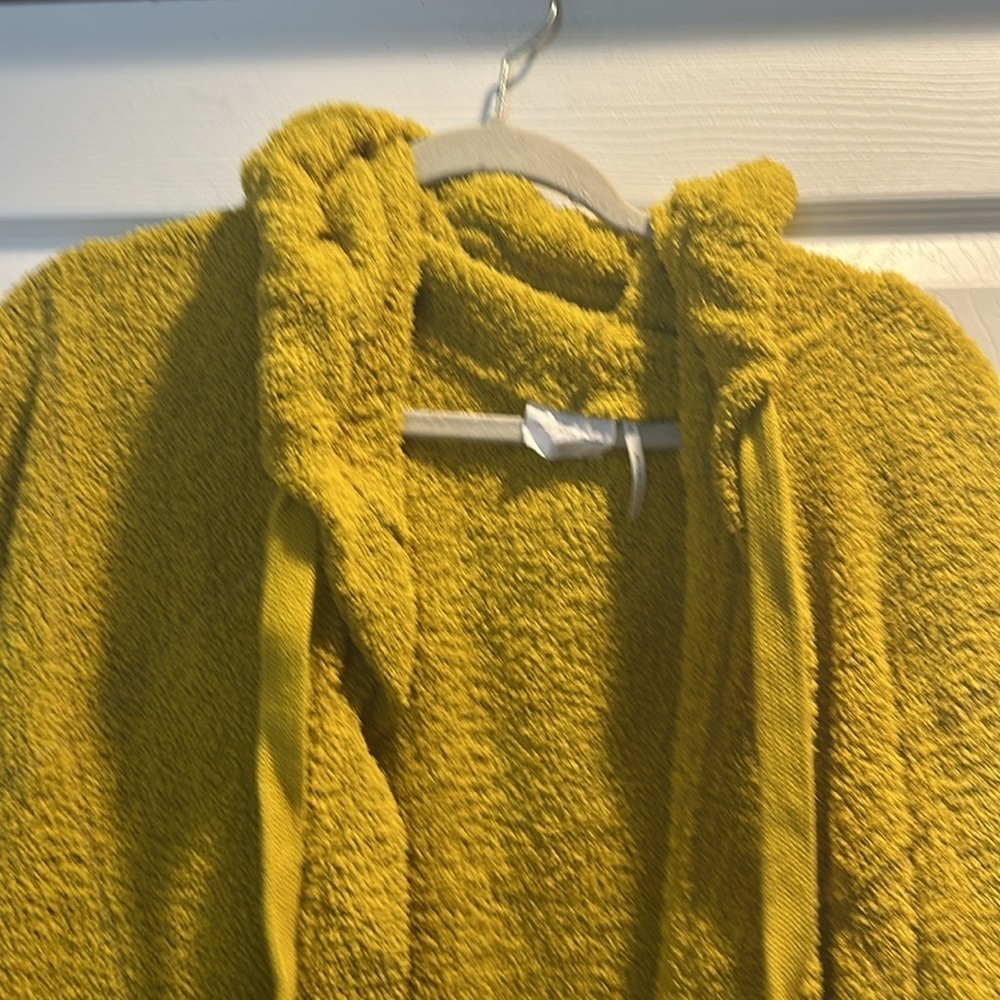 Out From Under Urban Outfitters Morgan Lime Green Plush Sherpa Cardigan Hoodie M - Picture 5 of 9